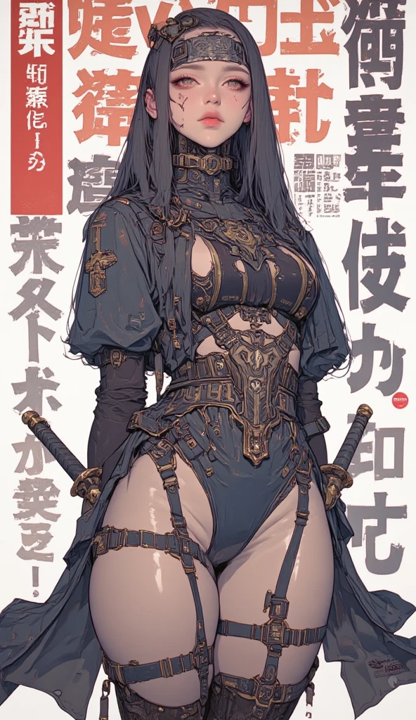 (masterpiece:1.2, highest quality), (very detailed:1.3), (magazine cover), 1 girl, 15 generations, big breasts, (transparent panties), (good transparency), (hold the gun to one side'mouth), strict, white background,