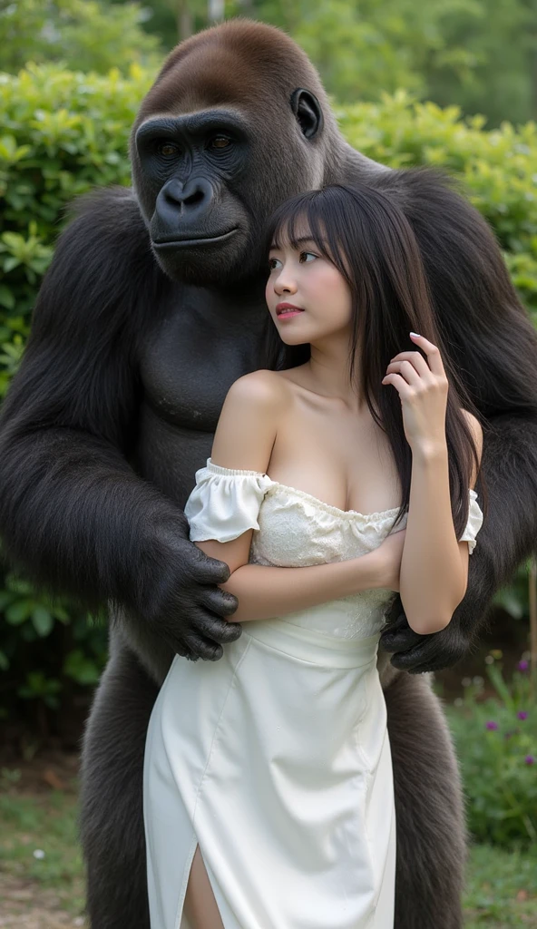 A chimpanzee grabbing boobs of a hot 18 year old naked Pakistani girl huge breasts