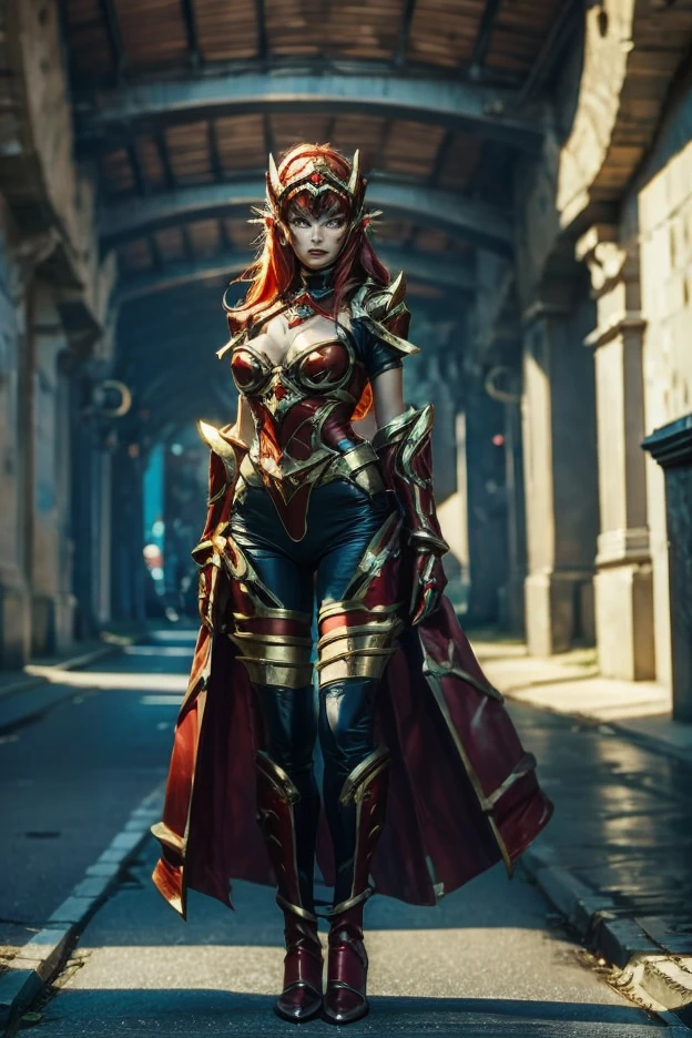 [Red Moon background [Hot pink:0.4][Gothic castle]], (Red-skinned DemonGirl 19 years old slender muscular) Flame hair (Devil's Knight:0.8),(Bone armor [crack in the chest:0.6] [Blade of Fresh Blood:0.4]) (edge),[[dark fantasy]],(intricate and beautiful decoration [Dense detail]),(Fine and beautiful skin expression [transparency]) HQ realistic anime art, 8k character details, high quality anime art, high quality illustration, detailed anime wallpapers, detailed anime art, hyper realistic, elegant, high quality realistic anime art, ((Finely drawn eyes)) [Perfectly detailed eyes((Beautiful eyes like jewels) drawn in great detail)[clearly drawn pupils]],[eye light[Precise eye lighting]],[long and beautiful eyelashes],[precisely drawn hair [Beautiful and shiny hair, detailed]], (Perfect hand-detailed [Beautiful fingers without damage [beautiful nails]]), (perfect anatomy (perfectly balanced proportions)) [[Full-length portrait]], [perfect color coordination (Accurate simulation of the interaction of light and materials)],([Precise detail](detailed, high)),[Visual art that tells a story],((highest quality)high [[High density drawing]])(4K quality)