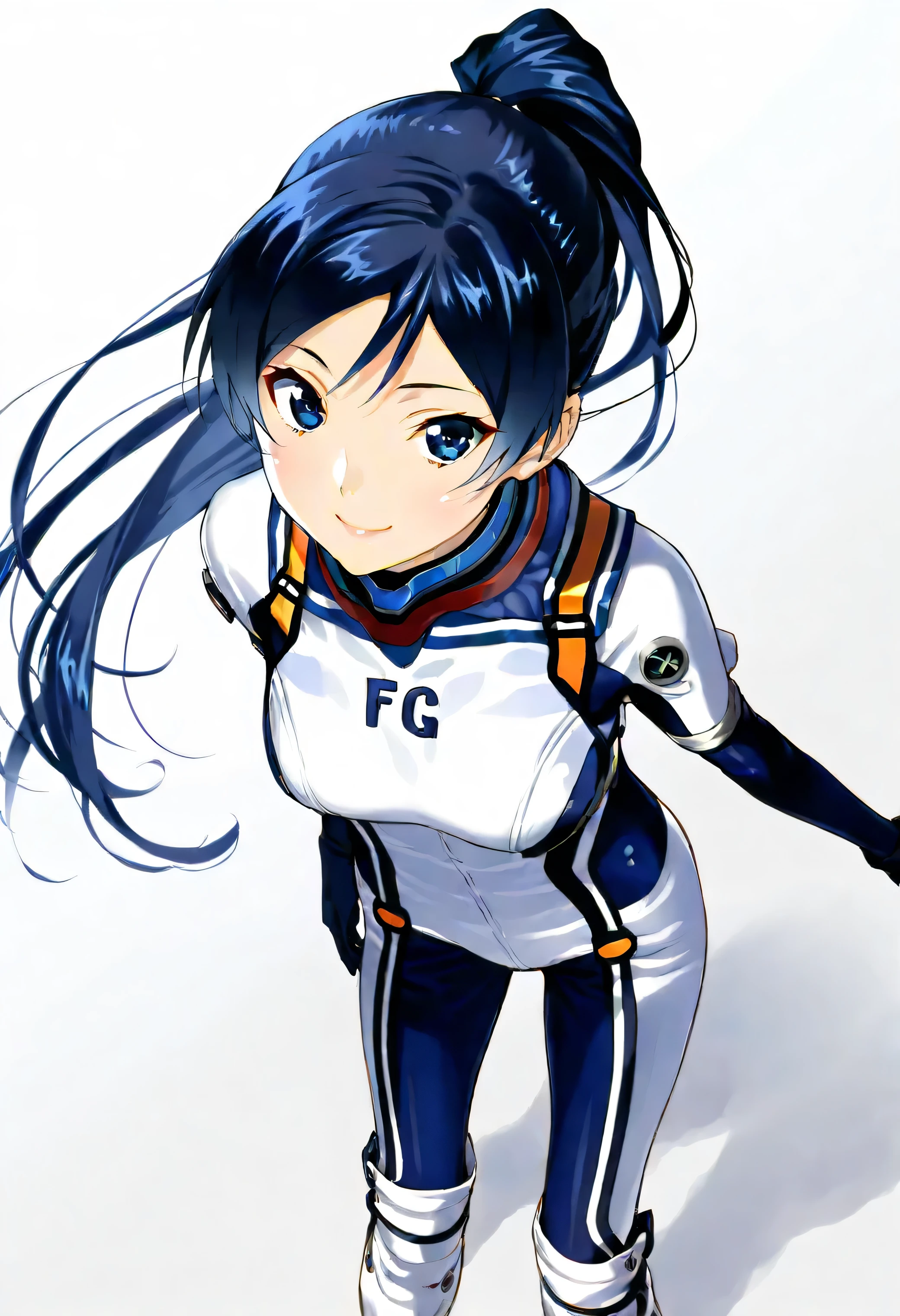 1 female, small ??? cat girl, perfect legs, realistic lips oversized white t-shirt going all the way to the thighs, arms crossed propping up breast, hourglass figure, white eyes, french braid, blue hair, annoyed, cat ears, in an apartment, best quality