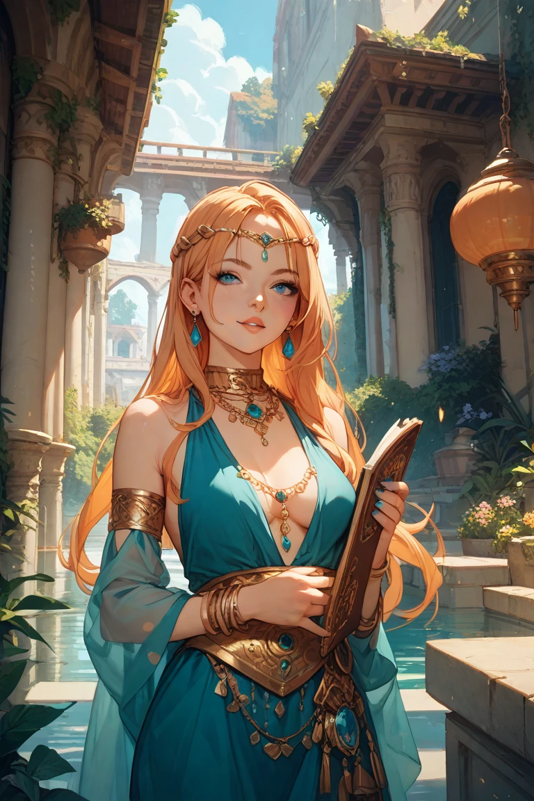 epic fantasy landscape, dramatic lighting, beautiful detailed eyes, beautiful detailed lips, extremely detailed face and portrait, volumetric clouds, lush vegetation, ancient ruins, atmospheric mist, dramatic angles, cinematic composition, vibrant colors, digital art, concept art, photorealistic, 8k, best quality, high resolution, masterpiece
