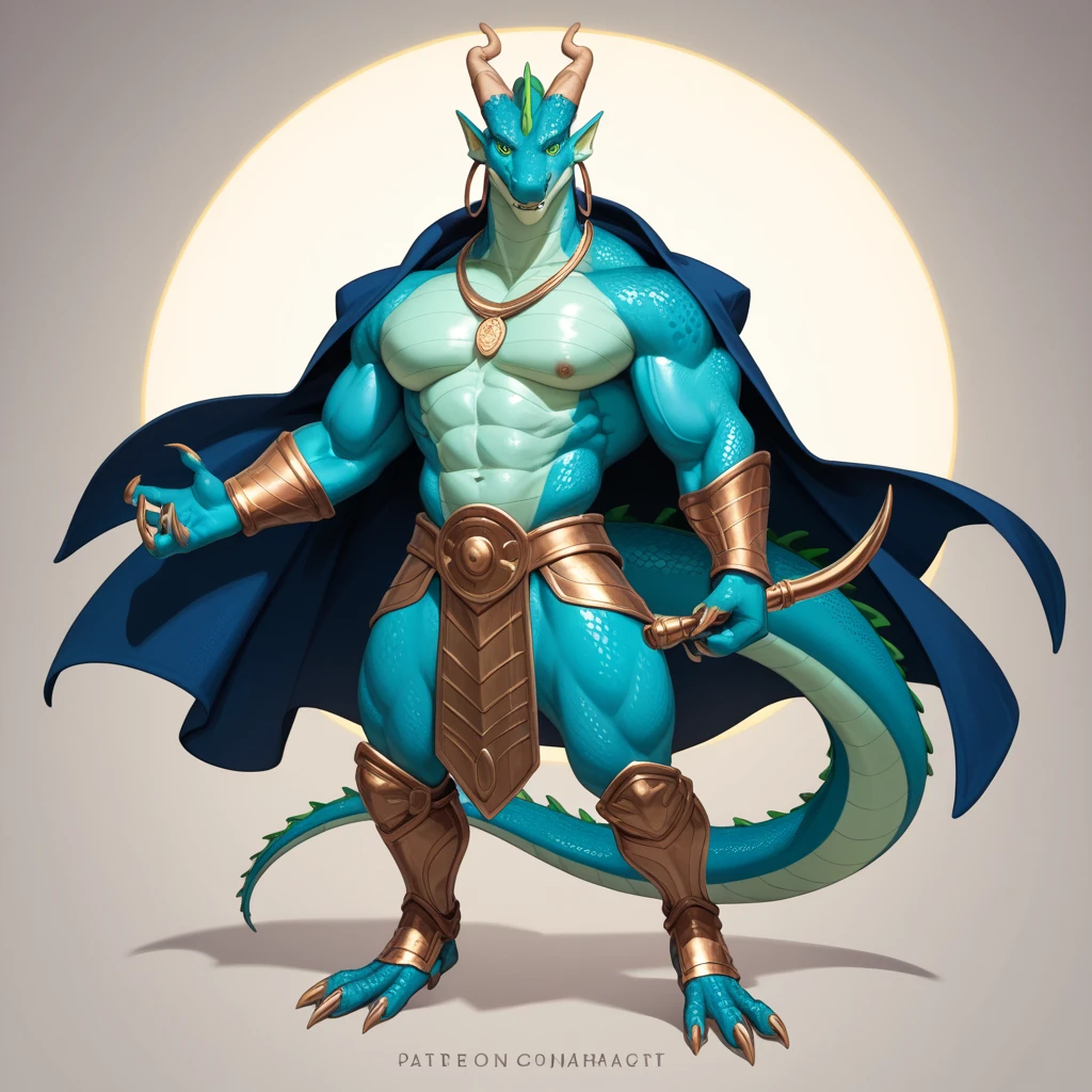 Solo, male, white dragon, with long ears, ancient egyptian themed, shoulder cape, navel showing, thong, chest, big chest view, ((focus body, furry focus, shades focus, body shades)) (((gray background, gray wallpaper, one color))), by darkgem, by mystikfox61, by glitter trap boy, white fur, green eyes, navel, bulge, full body view, dragon tail, confident smile, seductive, a little chubby