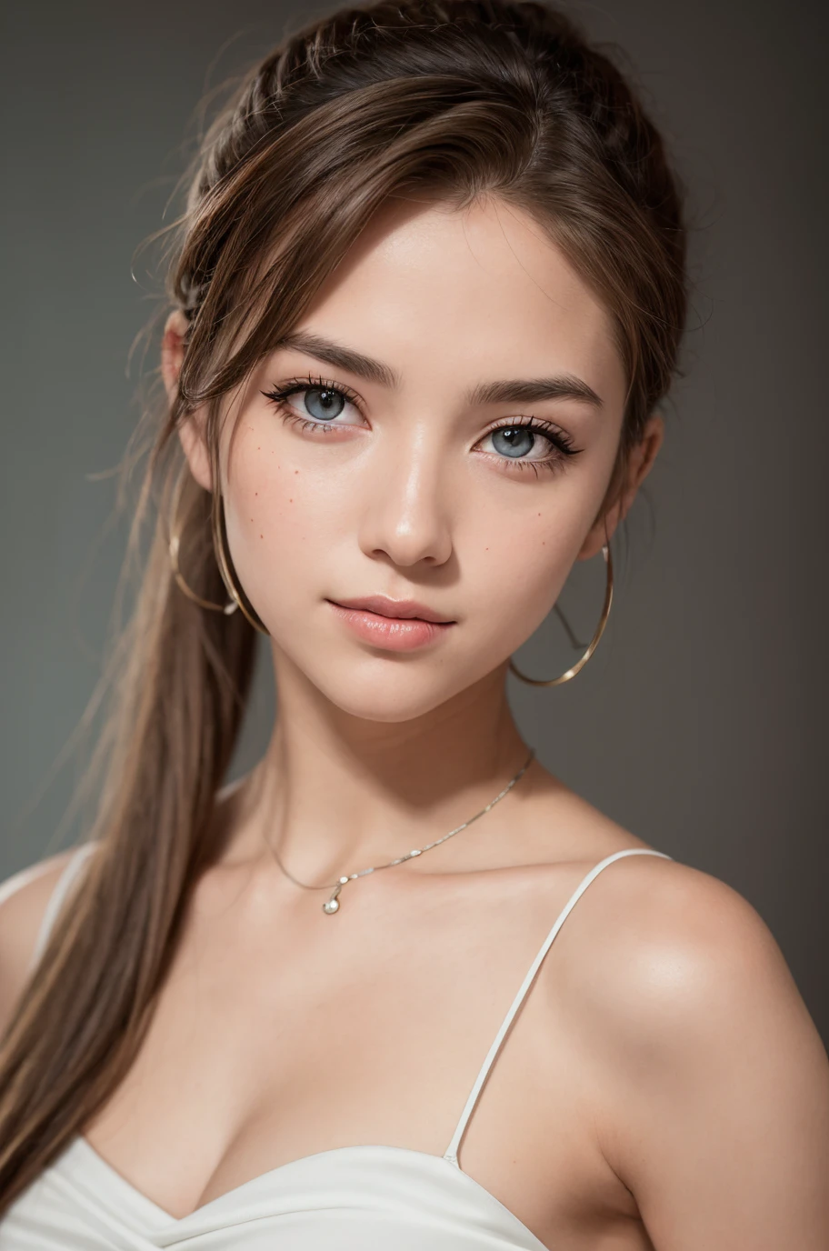 beautiful detailed eyes and lips
