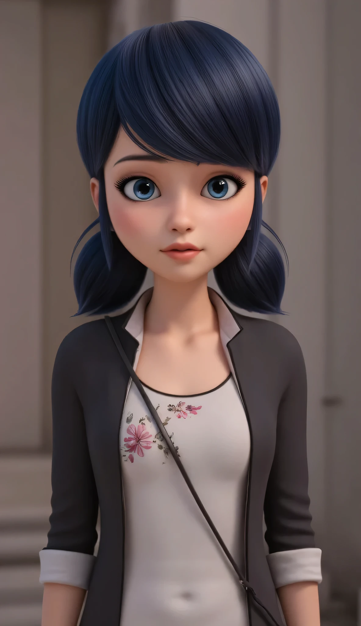 1girl, Solo, High Resolution, Masterpiece, Accurate, Anatomically Correct, Best Quality, High Details, High Quality, black hair, blue eyes, tween, realistic