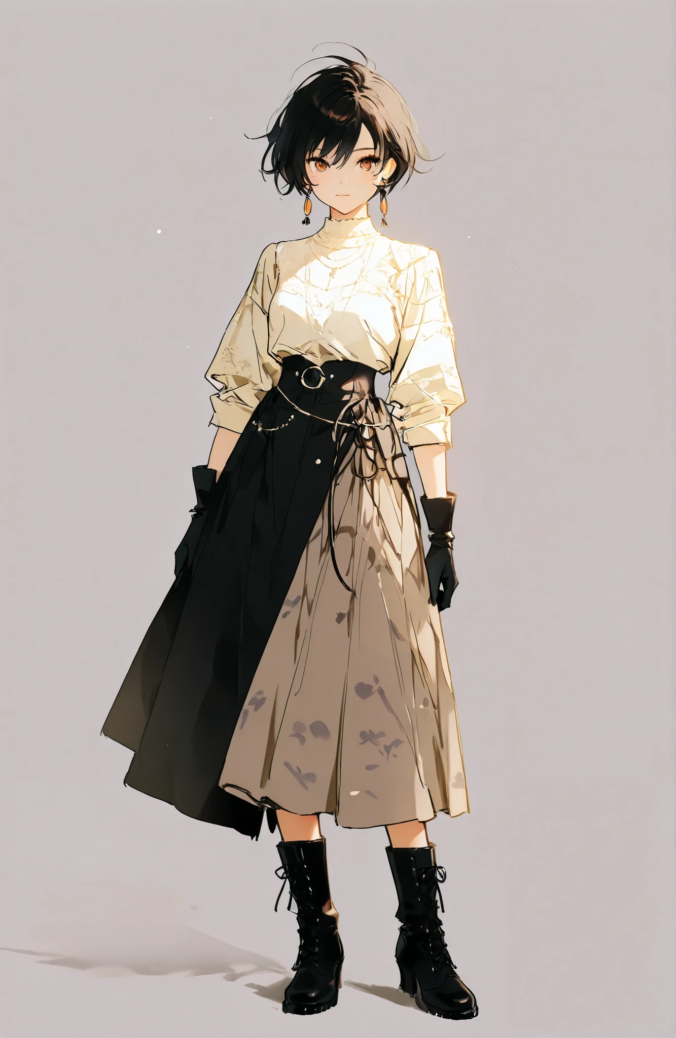 Anime - style illustration of a woman in a dress and boots - SeaArt AI