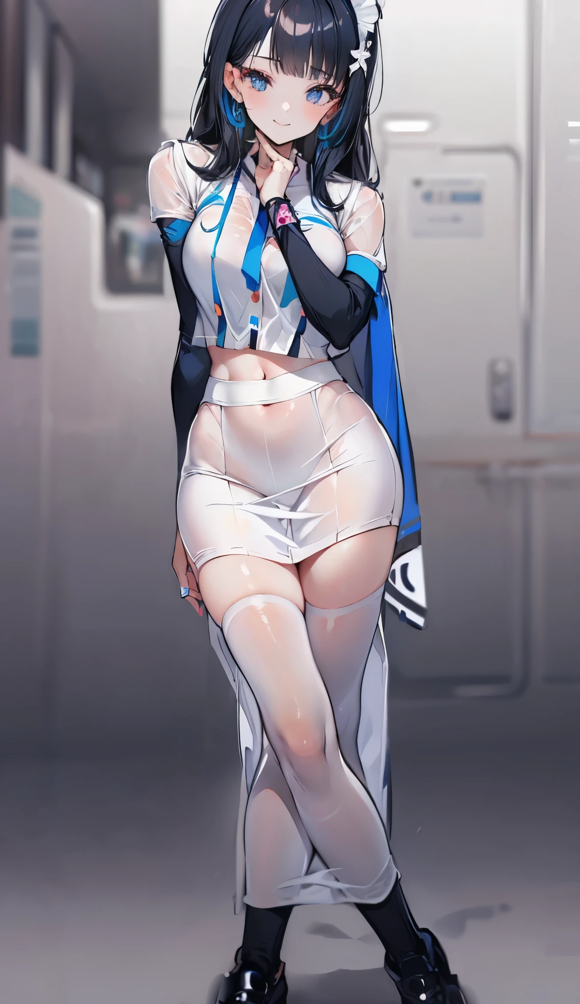 Anime character wearing glasses and a blue top takes a photo, asuka suit under clothes!Mirror style\Edge of, wearing track and field suit, thighs focus, wearing leotard, tight outfit, Loose socks、Espadrillier edge art style, an anime girl, Ilya Kuvshinov、Artistic photography,(Photo taken by SLDR),hight resolution, Sharp Focus, (ultra-detailliert, Extremely detailed), (Photorealistic artwork:1.37),(the Extremely Detailed CG Unity 8K Wallpapers),((Synthwave Background Theme)),(((Vibrant colors))),(Intricate background),(masutepiece),(Best Quality), ((Onepiece_Swimsuit Magenta,Wearing a dress_Leotard Costume:1.3,Magenta Armor Swimsuit:1.3 hose 1.5,loose socks 1.3 sneakers 1.3)),((complex costume,intricate clothing)),