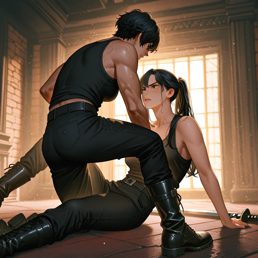 a beautiful woman will hit a man in the head with an ax