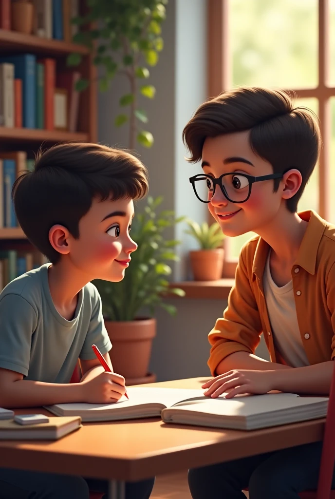  Private elementary school tutoring by a young male teacher with glasses 