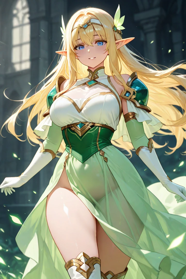 1girl, serene, sitting, (long, wavy blonde hair), ((emerald green eyes)), (((ultra detailed eyes:0.8, beautiful and detailed face, detailed eyes:0.9))), ((three-quarter view, from the chest up)), looking at flowers, (((indoor, sunlight streaming through the window:0.9))), (((head tilted to the side, hand gently resting on knee))), expressive eyes, beautiful lighting, indoor, home, background, (((close up on face))), 28 years old, (((content)))