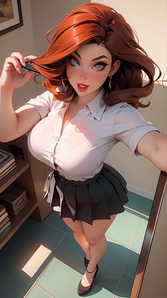 white office lady, mature woman, milf, tall, short dark red hair, seductive hairstyle, elegant hair, freckles, red lips, makeup, red lipstick, perfect nose, slim face, naughty smirk, blushing, orgasm face, erotic high detailed grey eyes, pale skin, oily, shiny skin, black skirt, black stockings, high heels, upskirt, no panties, no shirt, topless, exhausted, sweaty, wet, nipples, spread legs, perky breast, sweat, orgasming, ecstacy, dripping wet pussy, exposed , nipples, dripping pussy, pink nipples, pink shaved pussy, wet, well detailed, with lights and shadows, medium dramatic lighting, detailed, high quality, high resolution, high saturation, aesthetic, depth, shading, ((arms behind back) ), professional dslr, in colour, (shallow depth of field) , (((detailed face) )), ((detailed) ), ((high resolution) ), ((dramatic lighting) ), contrast, vibrant color, volumetric lighting, hd, cubicle, office, sitting table, looking at viewer, lying in desk, office stuff, messy office desk, window, sunlight, legs spread, (((open, visible, perfect, asshole, pussy) )), (eye contact) , (orgasm face)