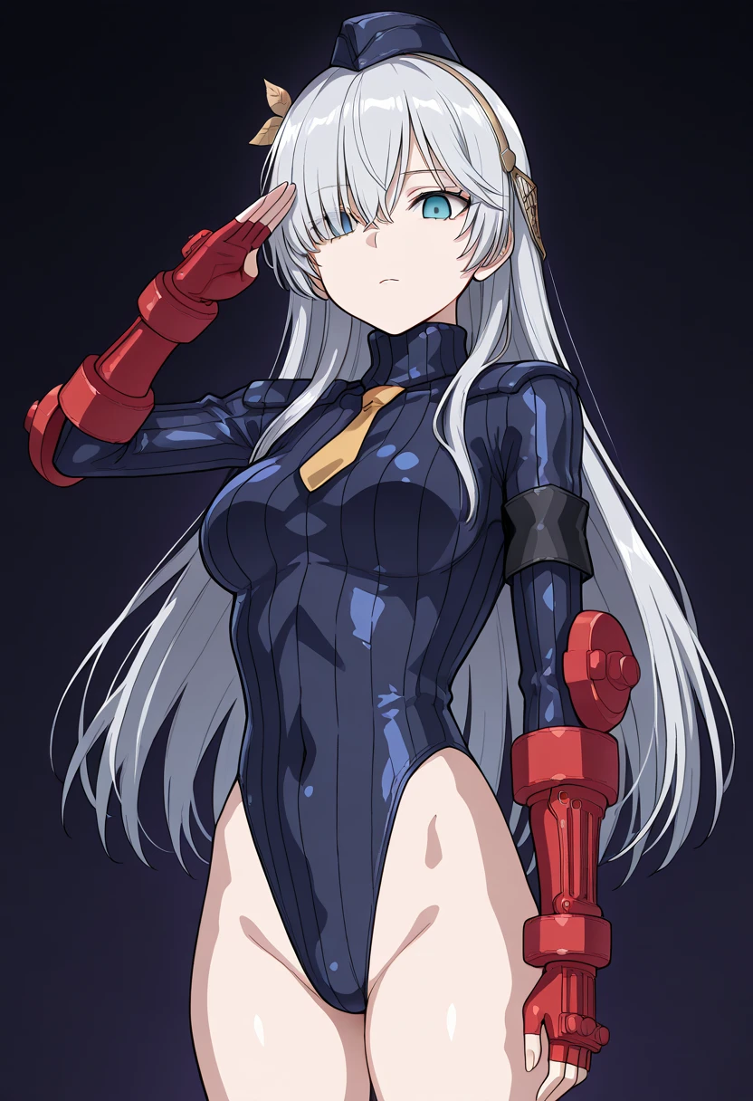1 girl,NSFW,Oguri Cap, (Uma Musume),horse ears, clavicle, absurd, brainwashing,Combatant, empty eyes,((purple glowing eyes 1.5))( huge breasts ), No expression, emotions removed,((black shadaloo suit)),avert your eyes , whole body shape, ((stand up, salute)),(highest quality、4k、8K、High resolution、must have:1.2)、Super detailed、(reality、that&#39;s reality的な、reality的な:1.37)、ticker、hyper hd、studio lighting、ultra definition paint、sharp focus、Physically based rendering、extreme details、Professional specifications、vibrancy and color、blurry、sports portrait、landscape、horror style、anime big breasts、SF、photograph、concept artist、five fingers, perfect body,  {{{masterpiece}}}, {{{highest quality}}}, {{Super detailed}}, {shape}, {{very delicate and beautiful}},Improved cost performance、all roles、Canon 5D MK4でphotograph、photograph, 