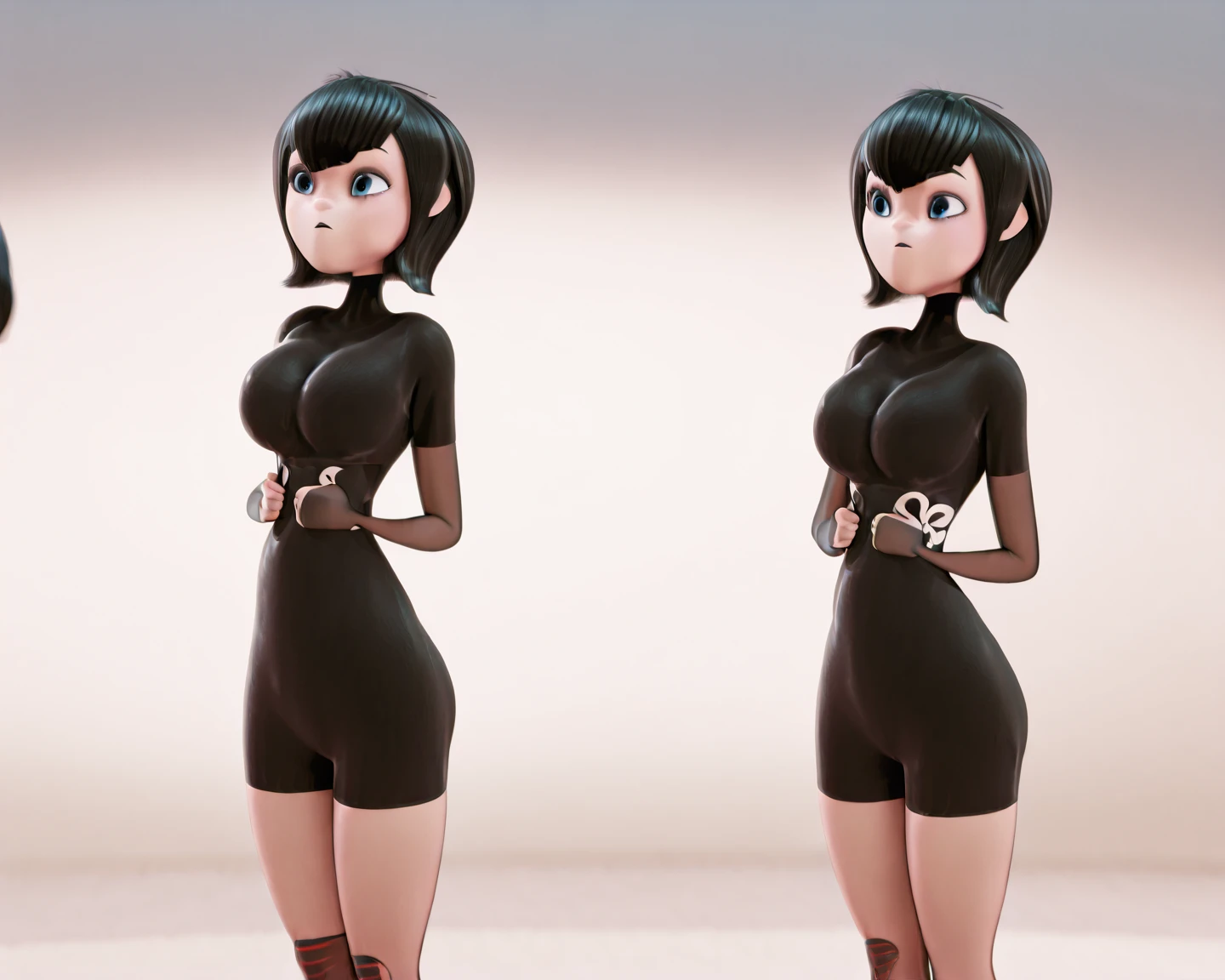 Mavis in her room standing in seductive pose thick legs big bust and big butt