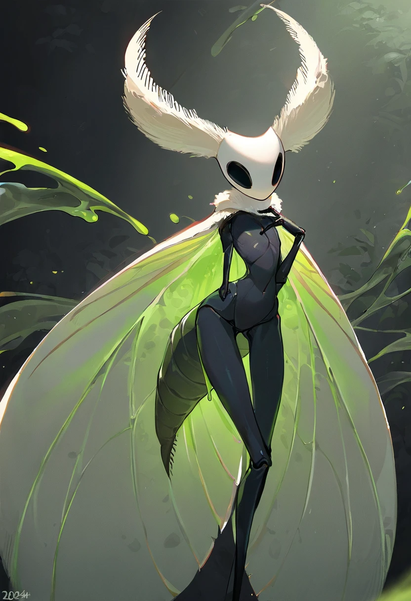 Hornet from Hollow knight scetch with black and white pencil