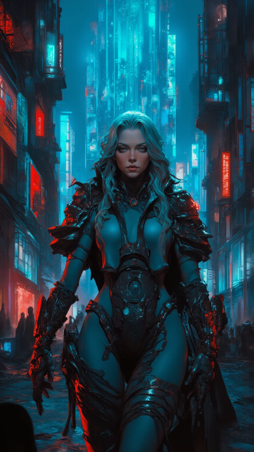 a painting of a woman with a futuristic face and a city in the background, digital art inspired by andrey ryabovichev, behance contest winner, psychedelic art, art of alessandro pautasso, intricate digital painting, elaborate digital art, great digital art with details, tristan eaton, amazing detail digital art, dan mumford and alex grey style, digital intricate art