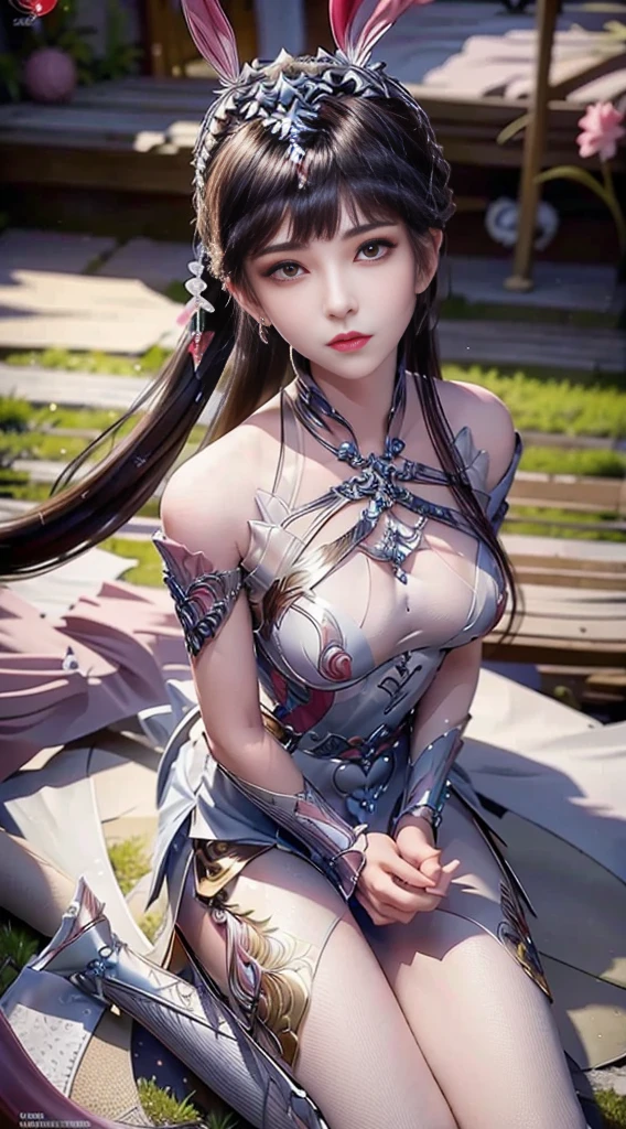 (masterpiece, best quality, ultra-detailed, an extremely delicate and beautiful), 1woman, dress, (many metal flowers wrap around her body:1.5), photorealistic, depth of field, professional lighting, caustics,