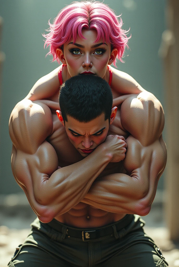 (2 girls body builders:1.6), ((masterpiece)), best quality, ultra-detailed:1.7, finely detail, high resolution:1.6, perfect dynamic composition, beautiful detailed faces:1.77, blonde babes:1.88, perfect red lipstick, perfect makeup:1.8, short denim bikini , large breasts:1.4, lovely look:1.7, gorgeous face:1.6, defined muscles:1.4, beautiful faces:1.8, alessandra ambrossio, izabel goulart, Kate Upton, Gigi Hadid, candice swanpoel ,popped out dense veins on muscles:1.8, hyper detailed picture:1.4, 8k resolution: 1.7, flex muscles:1.3, hyper muscular body shape:1.42, photorealistic:1.5, realistic:1.6, face masterpiece:1.74, good and professional lighting on picture:1.38, Ukrainian-Moroccan muscle beauty goddess, masterpiece 22 years old Ariana Grande and  Jennifer Lopez as bodybuilders, extremely high resolution, hyper feminine beauty , hyper realistic texture , extra large , hyper muscularity, hyper vascularity, ass of titanium, muscles of steel, ripped body shape, ripped sexy ass with bikini, muscular ass , topless, kissing, good face details, hyper face detailing, doing sex, super romantic moment, hyper romantic, romantic kiss, nude females, perfect symmetrical face, sexy french kiss with tongues, serious muscle posing, exaggerated muscular body, extremely shredded, flexing and posing muscles as bodybuilder, exaggerated veins on biceps