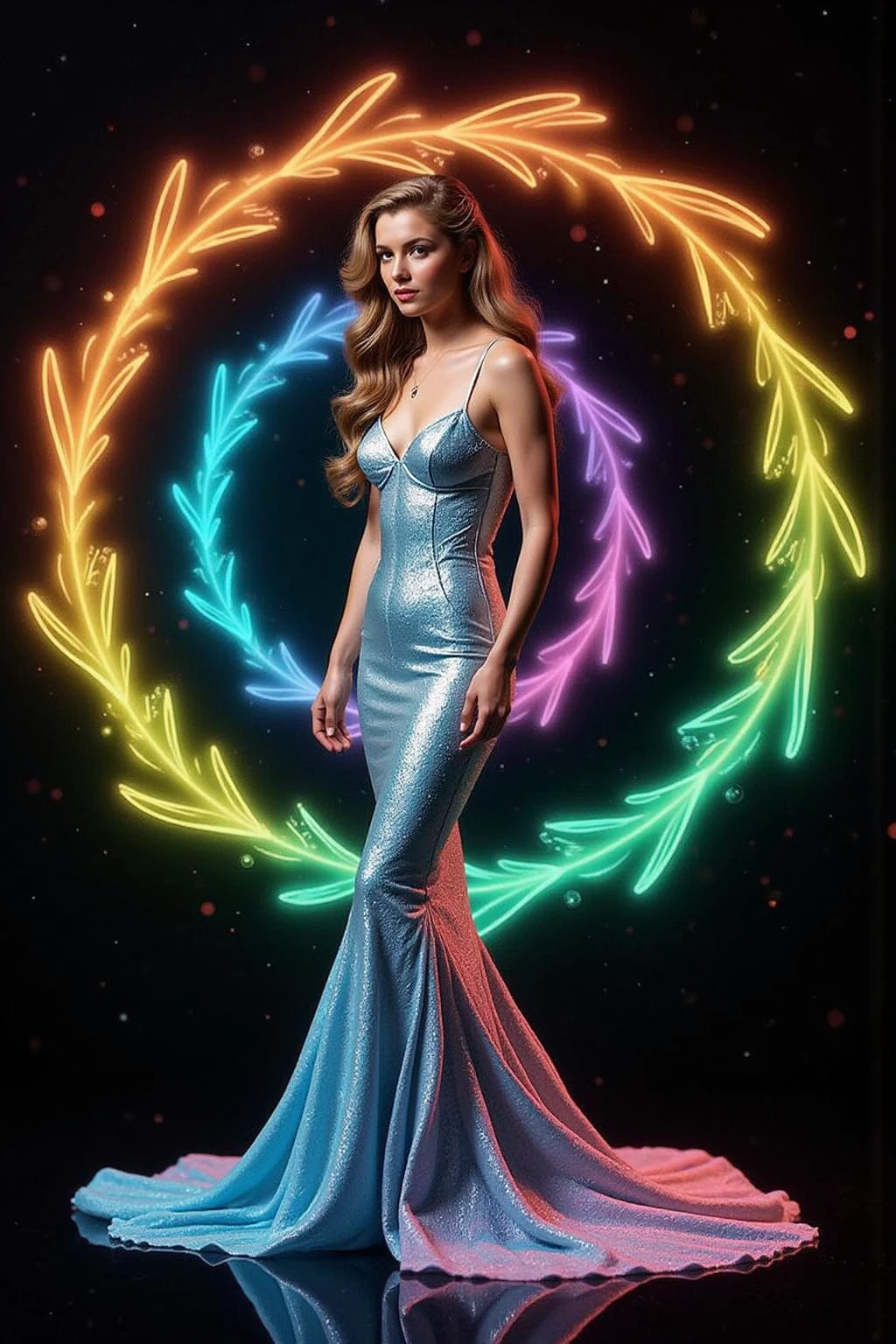 change dress colour to sparkling blue