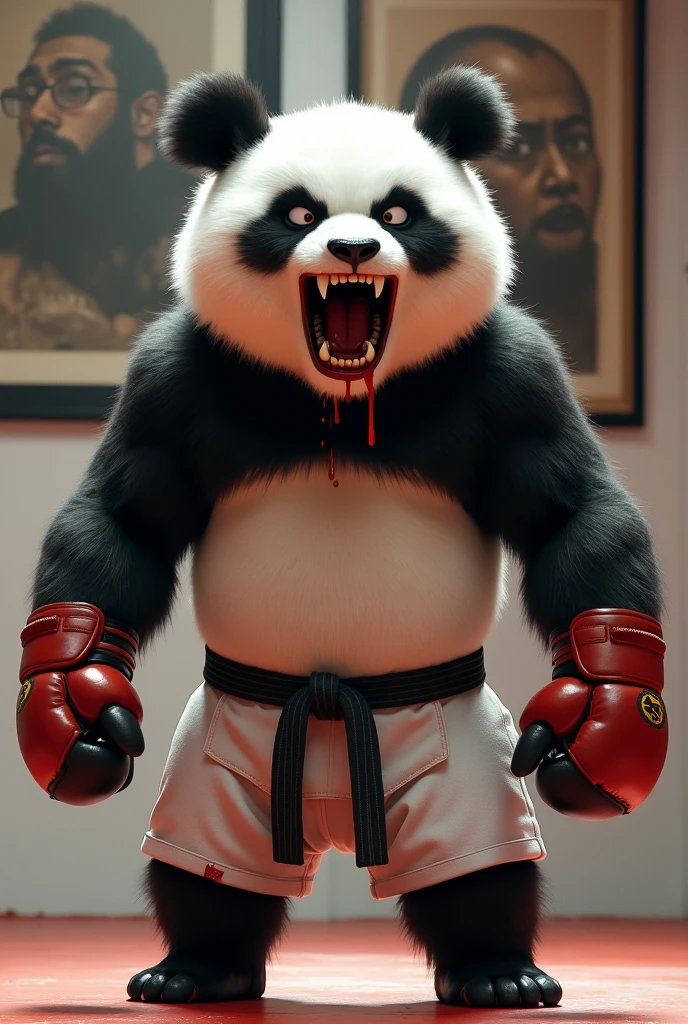 Fat Huge Furry Badgerclops Bigger belly and large body and he's dressed in a Deadpool suit