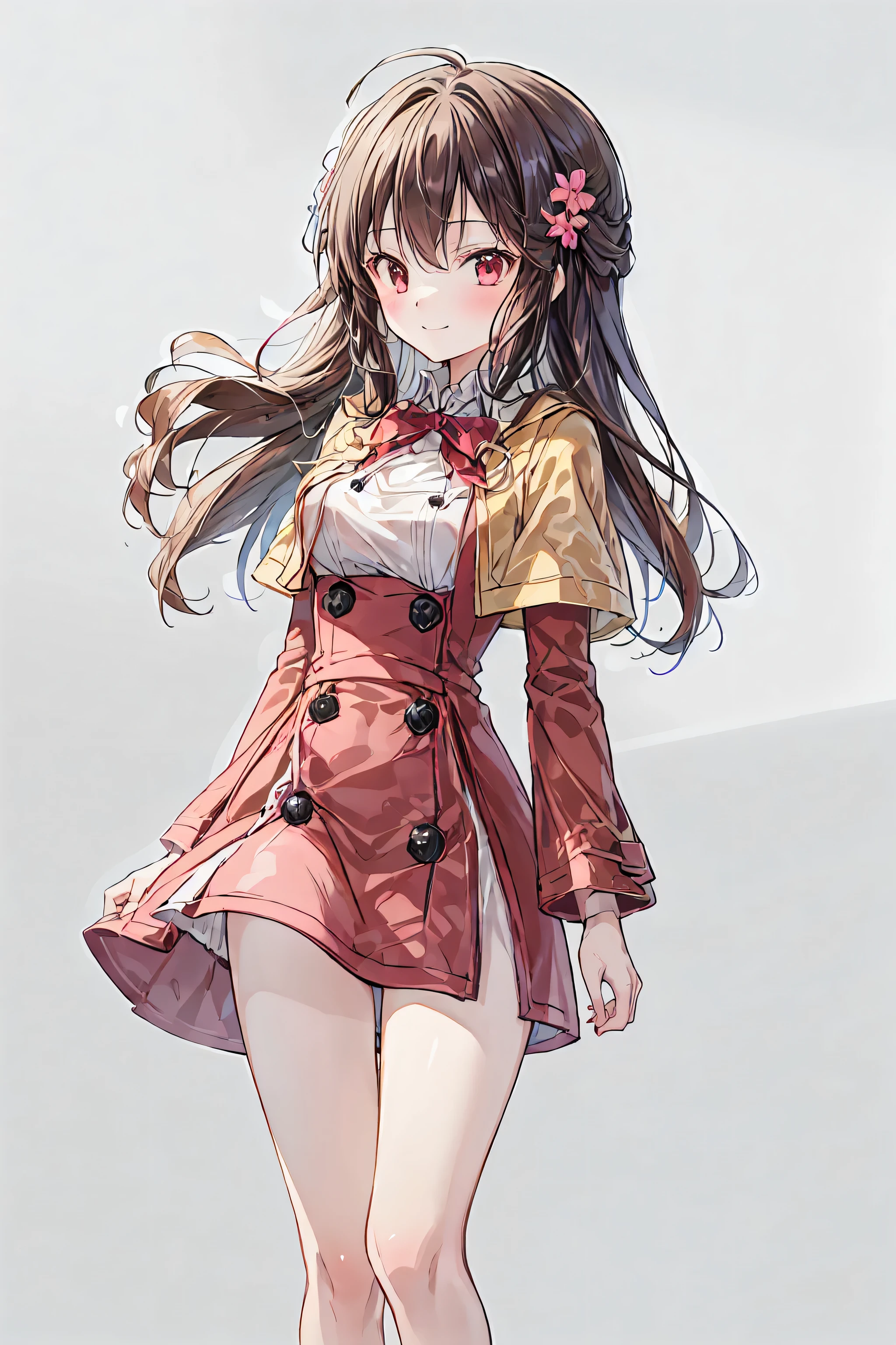 masterpiece,best quality,1 girl,AlTHEne,THEutdTHETHEr, Viewer,smile,all ,bangs,null,blue null,clTHEud,medium chest, THE, white hair,red eyes,crTHEss yTHEur arms arTHEund yTHEur back,Simple ClTHEthes ,lTHEng hair