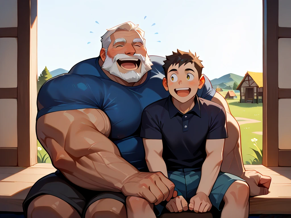 huge muscular old man