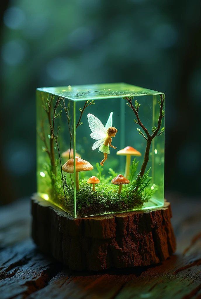 Small fairy girl standing in the palm of a human girl’s hand.