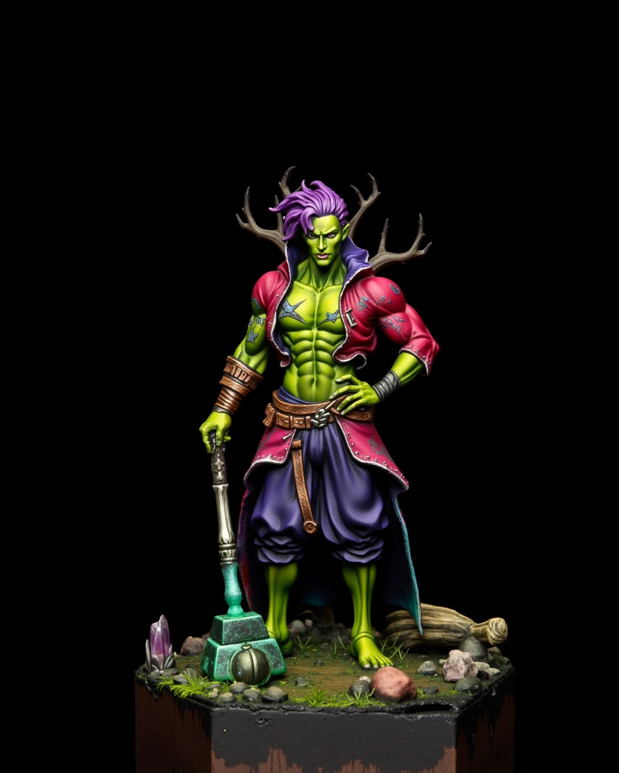 128x128 pixel art orc, RPG orc pixel art, big body, tall, hentai orc, anime, bald angry, dark green skin, wide shoulders, fat, white background, huge dick, big penis, orc huge cock hentai, erect