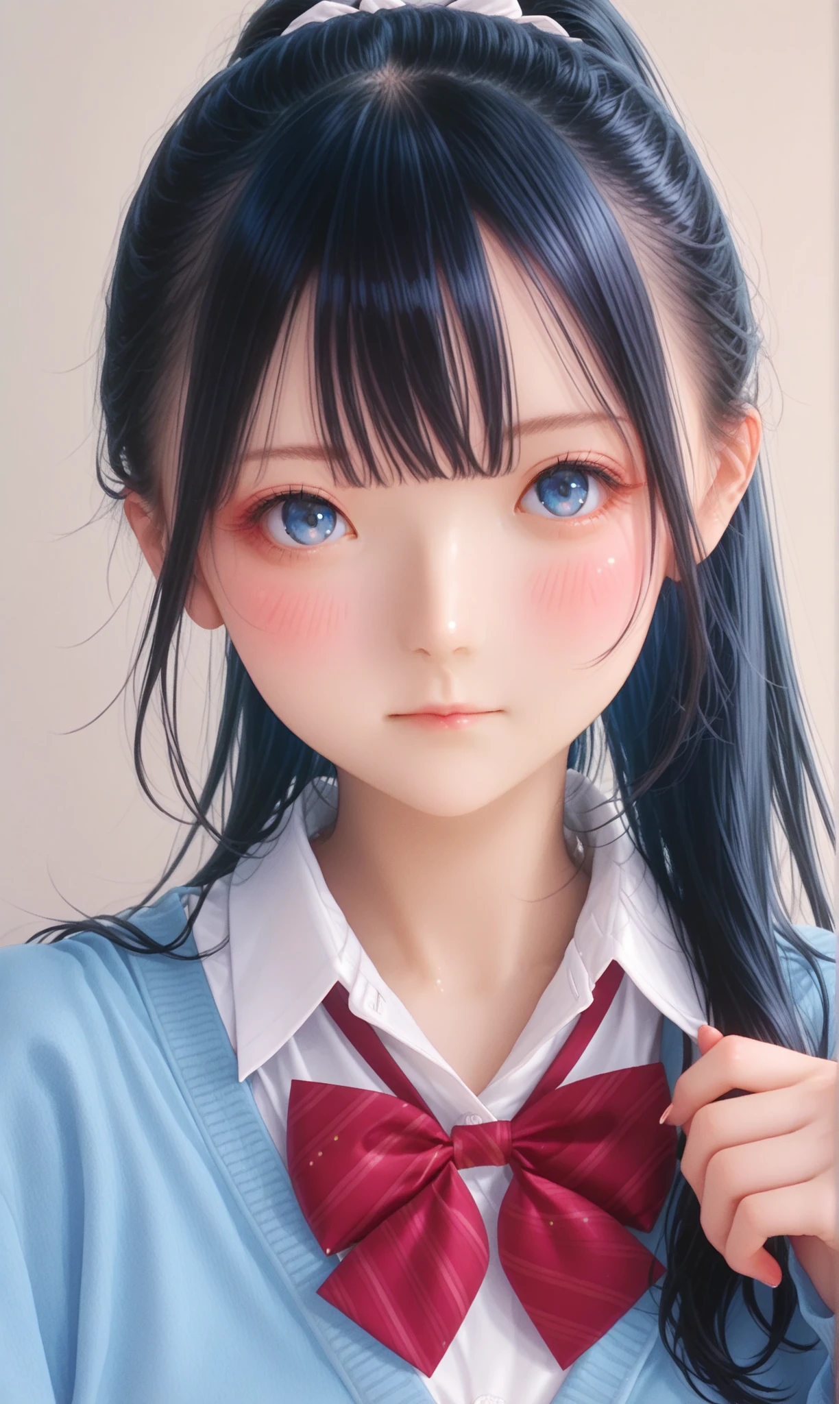High resolution, Highest quality, super high quality, Very detailed, 8K、mini skirt、Embarrassing、Black Hair