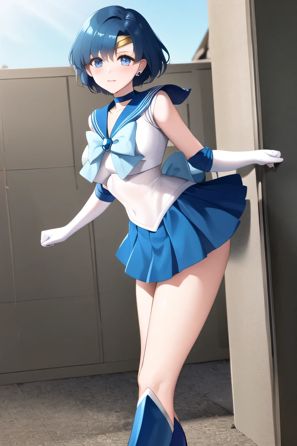 masterpiece, highest quality, High resolution, 1 Girl, Sailor Mercury, Bluish short hair, Blue elbow pads Long gloves in white, (Sailor Senshi Leotard:1.3), (The leotard is white:1.7), Blue collar and ribbon, The fabric of the leotard is thin, NSFW, (1 40-year-old mafia man, penis:1.4), Perfect Anatomy, (mating press:1.2), sexual intercourse, ((((Penis enters the vagina)))), behind, Spread your legs, Beautiful vagina depiction, (blush), ((Binding, Rotate your arms behind your back:1.2)), ((Restrained by rope)), Bondage sexual intercourse