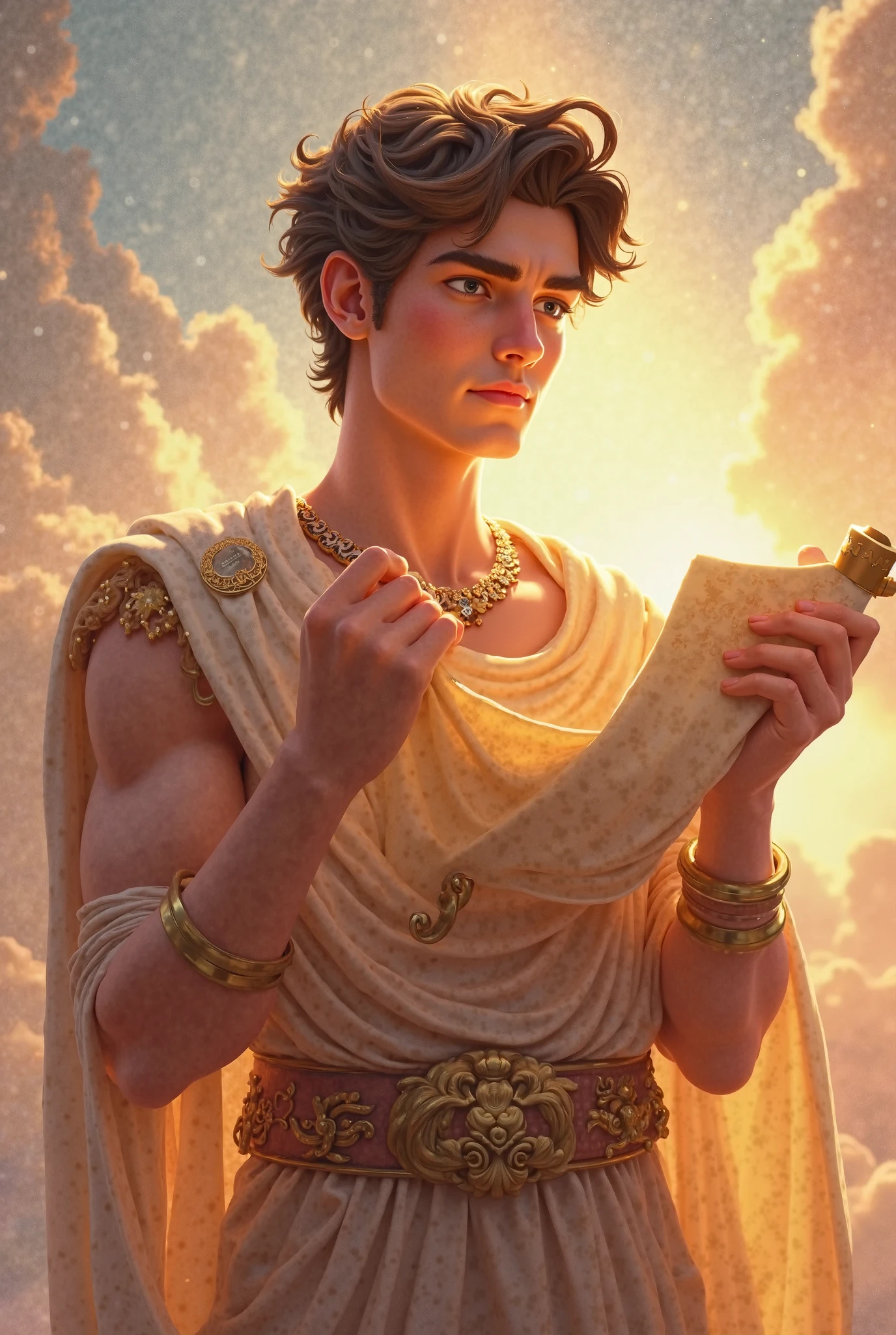 Greek god reading