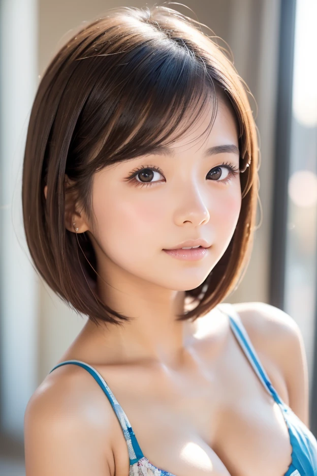 8k, highest quality, masterpiece, Realistic, Realistic, Very detailed, Natural light, Highly detailed face and skin, Fine grain, Highly detailed face and skinの中間ショット, Beautiful woman staring at camera, Sexy pose, Beautiful Face, Realistic Face, Detailed face, Beautiful hairstyle, Realistic eyes, fine grain, Realistic Skin, Detailed skin, Beautiful Skin, charm, Ultra-realistic, Sexy Cardigan, kind, Brown Hair, Cute Japanese Girl, whole body
