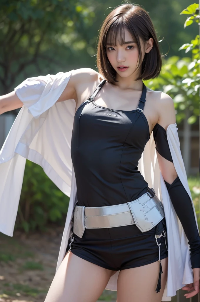 ((masterpiece, best quality)),((high resolution:1.3)), 1 Girl, solo, Cowboy Shot, Blurred Background, (((flat chest:1.2))), Thighs, (Groin), (Evangelion Plugsuit), ((cool pose)),short hair
