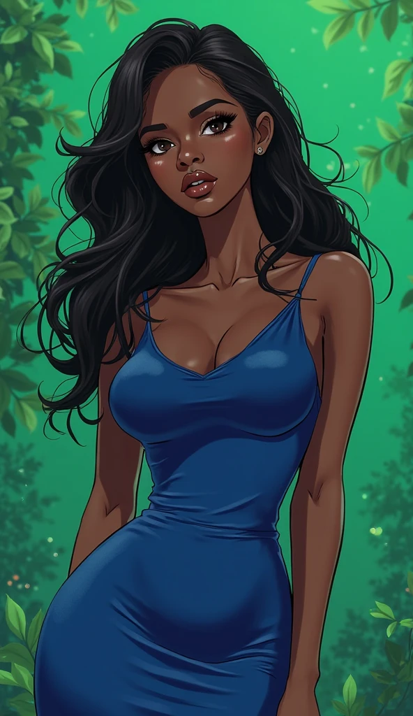 <lora:Tiana_character:0.5>,tianawaifu,1girl,black hair,very dark skin,african american,solo BREAK [SEP],
skimpy green dress,tiara,high heels,sexy green dress BREAK [SEP],
(deep plunging neckline, cleavage,bare shoulders, revealed cleavage,exposed medium breasts,navel,colarbone,covered nipples:1.1) BREAK [SEP],
(ambient lighting:1.1),(ultra realistic,32k,RAW photo:1.1),(high detailed skin:1.1),8k uhd,dslr BREAK [SEP],
high quality,film grain,(shiny glossy translucent clothing:1.1) BREAK [SEP],
full shot,looking at viewer seductively,flirty smile,naughty face,simple background,(insanely detailed,best quality,masterpiece,photorealistic:1.3),
