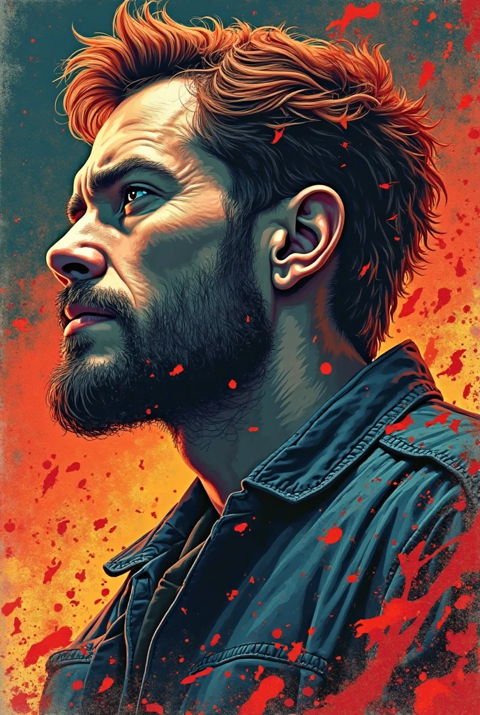 Photo of a thin, bearded man celebrating, cinematic, epic, gloomy, contrasting, photorealistic, cinematic shot, blue ray capture, color grading, red camera, hyperdetailed, photorealistic, professional lighting, smoky, bright, moody, 35mm, chaos,