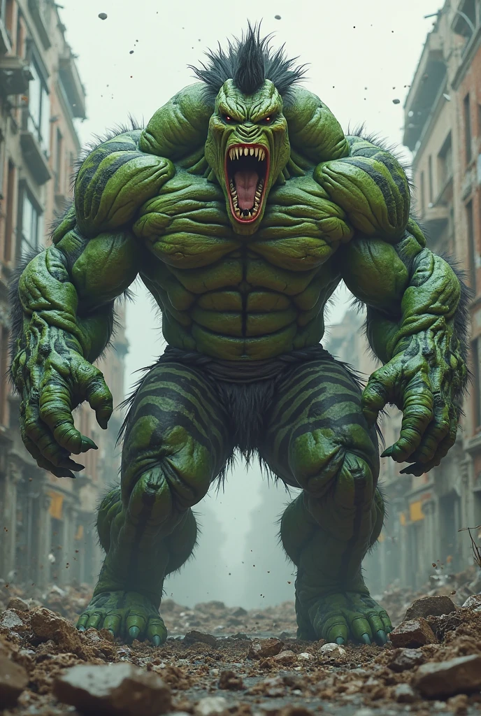 Angry hulk + gorrila broken bulidings