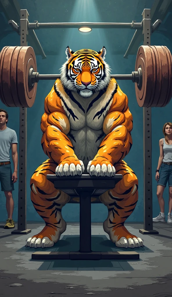 ryan(sing), sing movie, cola, green eyes, (posing:1.3), (Soft shading), 4k, anything, ((take off face, take off)), (whole body), por zackary911, by zaush, (by staff:0.5), city (salon, white tank top, black briefs, looking at the viewer, smile, squatting posture