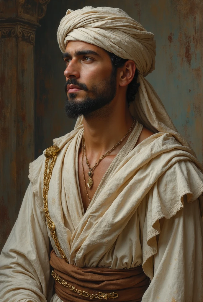 cRIEI UM HOMEM ANTIGO, cOM cARAcTERISTIcA SUMERIANA, ANCIENT SUMERIAN, IN MESOPOTAMIA IN 3000 BCE.c