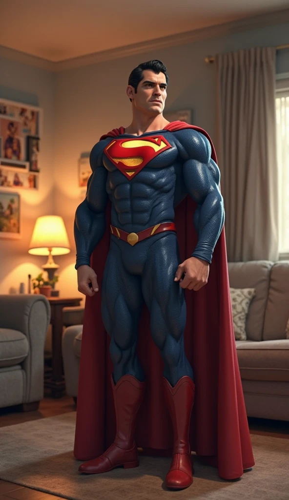 Super man scared to mouse