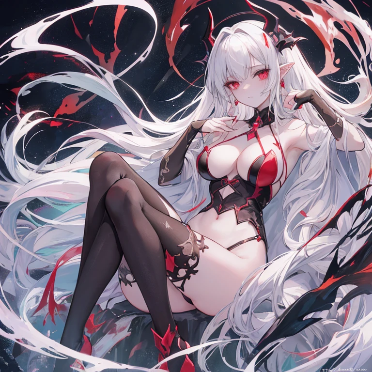 top-quality、Full limbs、complete fingers、((one beautiful women))、Beautiful Large Breasts、Medium Hair、straight haired、Silvery hair、((Women in torn black long sleeve high neck leotards:1.3))、((Torn brown pantyhose:1.2))、Woman knight、((Silver Shoulder Rest、Silver breastplate、Silver Gauntlet))、((NSFW:1.5))、(((Woman surrounded by countless red tentacles)))、(((Tenacles wrapped around a woman's limbs、The female is restrained by tentacles)))、(((The female is suspended in the air by tentacles、A woman is forced to open her crotch by a tentacle)))、(((Tentacles are invading a woman's)))、Woman with a distressed face、(The climax is too strong and the woman is panting:1.5)、((Woman crying with mouth open:1.3))