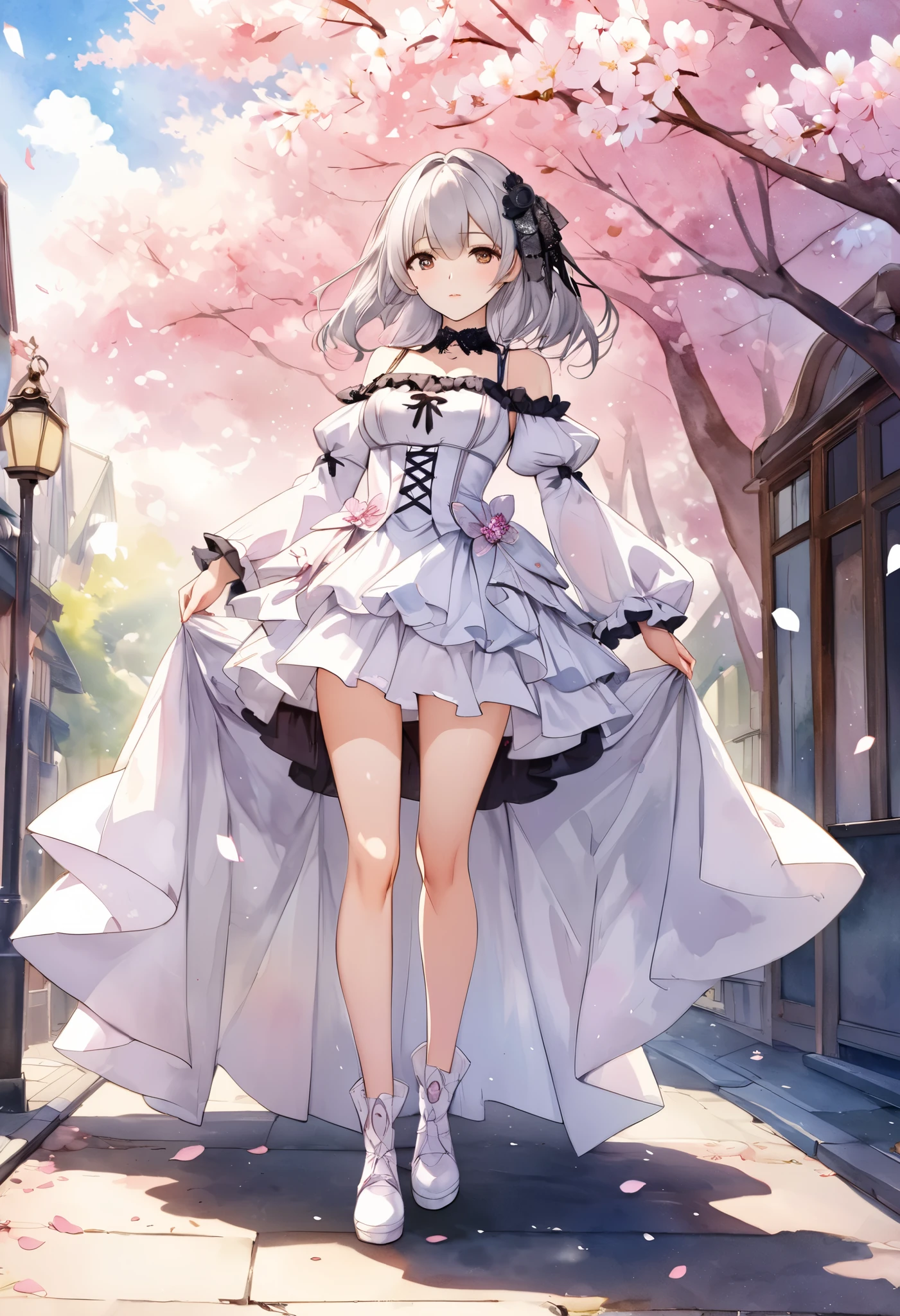 (masterpiece, best quality:1.2), 1girl, solo, cute, kawaii, digital art, magic circle, platinum blonde hair, finely detailed eyes, embarrassed expression, sweat, frilly dress, pink color scheme, high heels, white gloves, heart-shaped necklace, tiara, wielding a wand, dragon, forest, fire breath, wings, scales, sharp claws, spiky tail, trees, moss, moonlight filtering through leaves, fallen leaves, bushes, rocks, river, bridge, night clouds, starry sky, windy, leaves rustling,hentai_lengerie