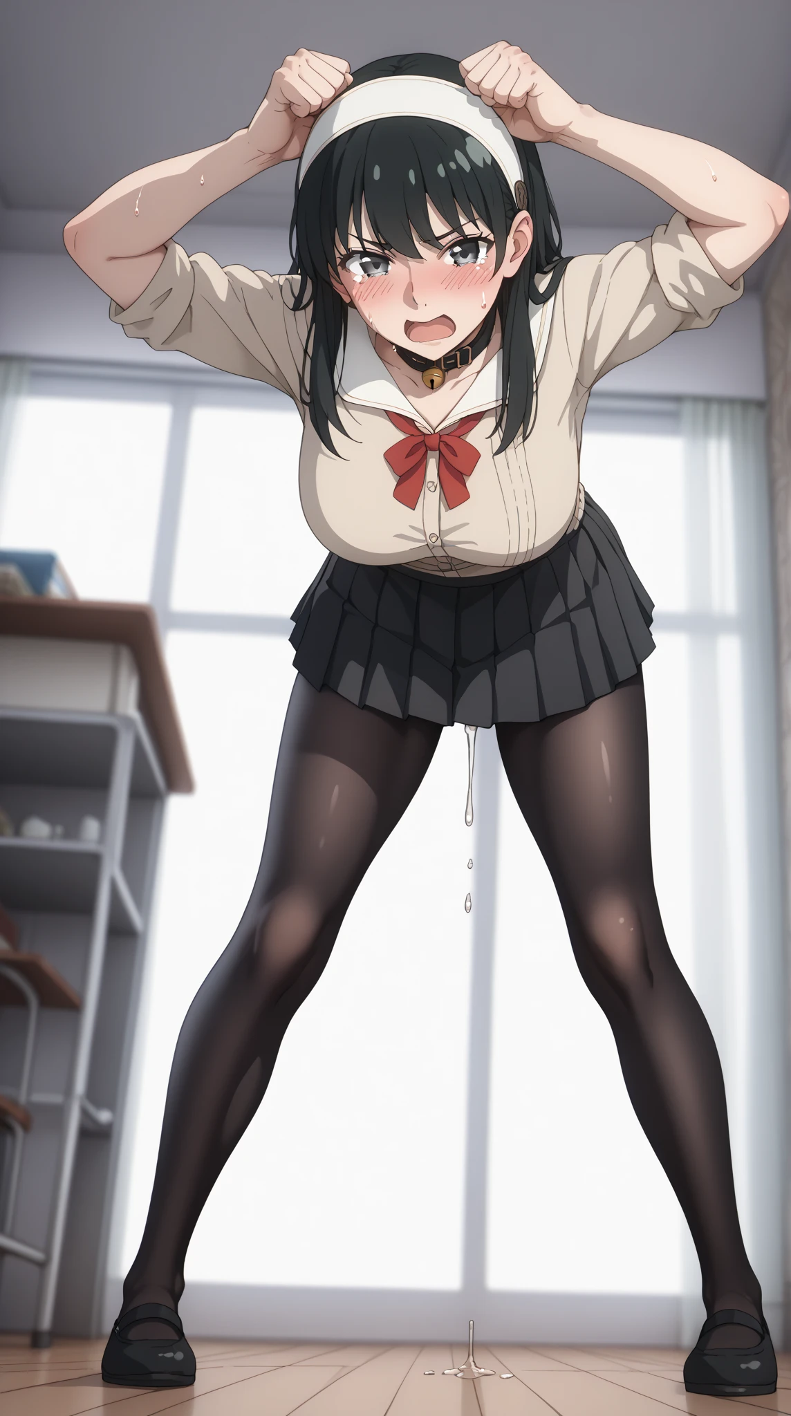 from front,focus on panties,fine underwear,black panty,flat chest
,BREAK,
nico yazawa, flat chest,black hair, (red eyes:1.5), twintails, hair bow, bow, red bow,
,BREAK,
gyaru, shirt, plaid, bow, blush, white shirt, hair ornament, nail polish, plaid skirt, bowtie, pleated skirt, clevage
,BREAK, 
evil grin, look down at viewer, {{{shaded face}}}, masterpiece,absurderes, beautiful detailed face
,BREAK,
,Squat,looking down at viewer,Squatting, 
((masutepiece,hight resolution)), masutepiece, Best Quality, , absurderes, Perfect Skin, Detailed skin texture, ultra-detailliert, 8K, Intricate details, beautifull detailed face,hight resolution, 1girl ,from front.
indoors,locker room