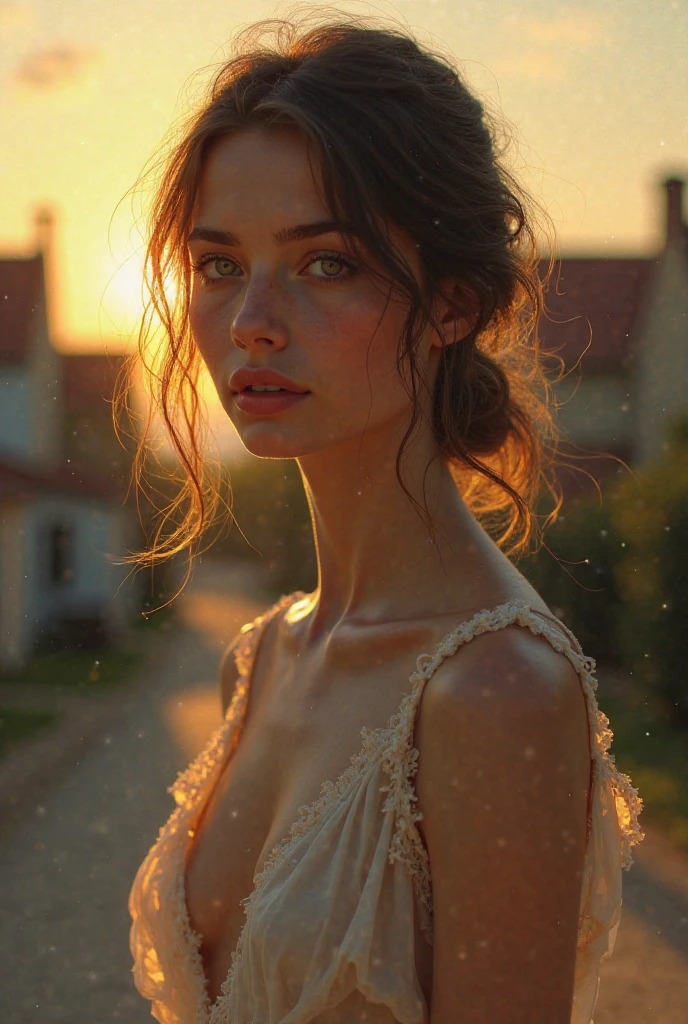 jeune femme européenne de   25 ans ,cheveux attacher ultra realiste 4k