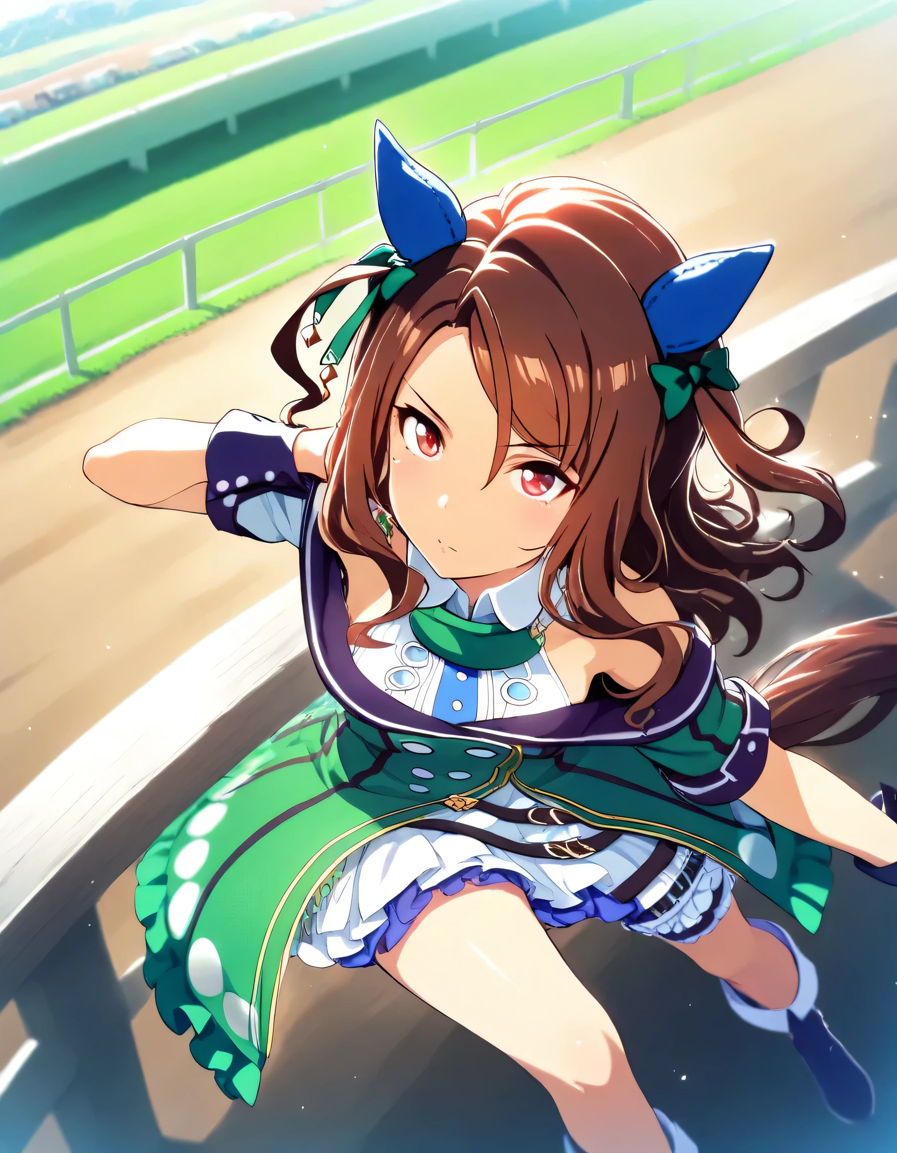 1girl, king halo \(umamusume\), umamusume, year 2016, Racecourse, masterpiece, high score, great score, absurdres, 16k, super detail