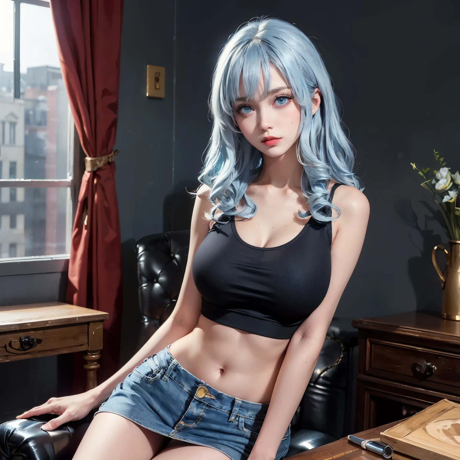 sfw, araffe girl with green hair sitting on the floor next to cans of soda, anime girl drinks energy drink, soda themed girl, real life anime girl, Anime girl cosplay, photorealistic anime, Hyper realistic anime, realistic anime 3 d style, Seductive Anime Girl, charming anime girls, 3 d anime realistic, Realistic anime, perfect android girl, wearing bra,((skinny waist)), young asian girl, ((big breasted)),