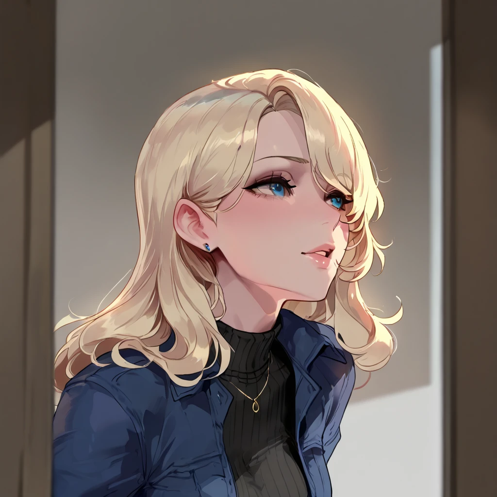 highres, masterpiece, best quality, 1girl, blonde hair, blue eyes,  <lora:AnnaLiebertR4:0.7>,AnnaLiebertR4,      <lora:Con_(Rest On Stomach Feet Up):1>,Rest On Stomach Feet Up,jeans, black shirt