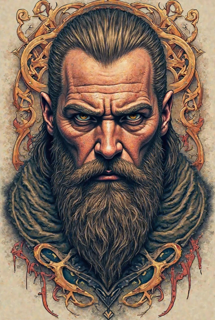 Highest quality, (Background details), High Contrast, so beautiful, Detailed original illustrations, Dwarven warriors、白hair、Muscular々、Wearing armor、whole body、Has an axe、, Medieval, Earrings_Deeply engraved_eye, Wrinkled face, dark_Stitch_Cape, (Dramatic lighting:1.25), (Shadowed Background:1.2), (dirty_ Sloppy_gray_hair:1.2), (length_Hairy_beard:1.3)Small stature、Has an axe、Delicate face, Wicked Smile, 邪悪なeye, Black background, (Black background: 1. 5) Beautiful line art, Monochrome
