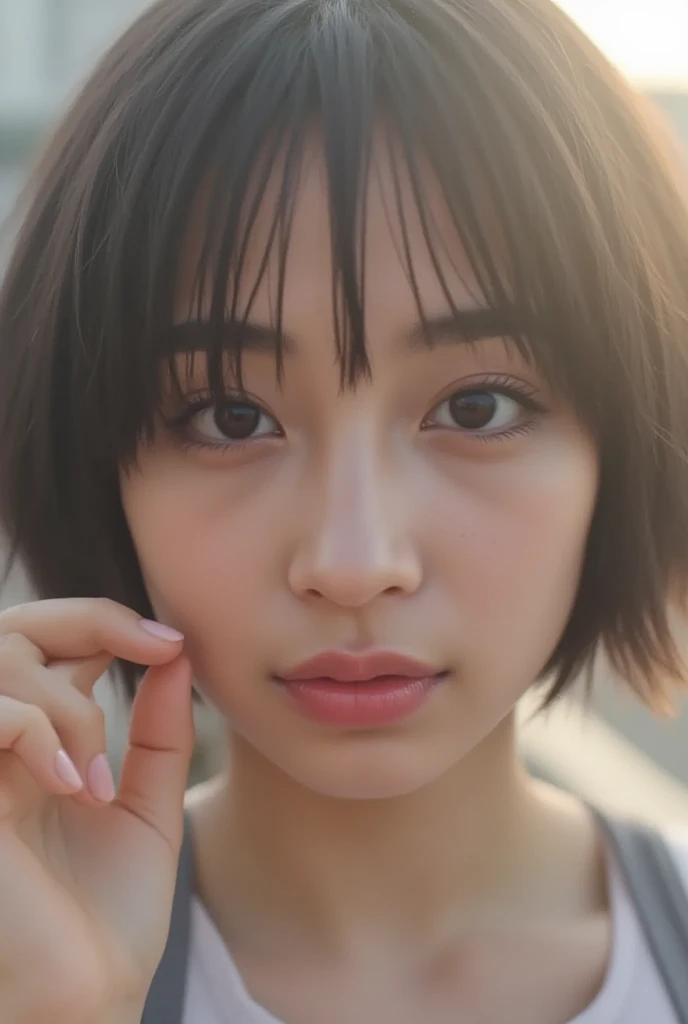 (realisitic、Photorealsitic:1.37)、(8k、RAW Photography、top-quality、​masterpiece:1.2)、cute little、ultra-detailliert、Heart-shaped pupil、physically-based renderingt、超A high resolution、Kodak Vision Color、Captured with an Arricam LT camera、bokeh dof、foco nítido、
If you look at the viewer、Photorealsitic、realisitic、独奏、Photorealsitic、top-quality、extra detailed face、extremely detailed eye and face、beatiful detailed eyes、absurderes、incredibly absurdness、haunting smile、hair messy、Floating hair、、Open mouth、put out the tongue、KISS Face、Face to kiss、undergarment、The nipple is visible