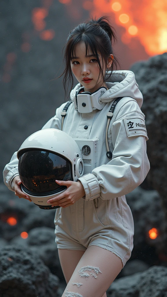 ((((Dramatic))), (((grittiness))), (((Intense))) The movie poster shows a young woman((The astronaut))is the central figure。(She stands confidently in the center of the poster)。Fashionab, woman, Raised sexy,Full of vibrant, I didn't wear panties, posing on a, The background is dark and gritty，There is a sense of danger and a strong feeling。The text is bold and eye-catching，With catchy slogans，Adds to the overall drama and excitement。The color palette is dominated by dark colors，Dotted with bright colors，Make the poster dynamic and visually striking，tachi-e (Magazines:1.3), (Cover-style:1.3), Front,rich colourful，dyna，Background with，element in，self-assured，Expressing the，halter，statement，Attachment，A majestic，coil，Runt，Touching pubic area，Scenes，text，Cover of a，boldness，attention-grabbing，titles，Fashionab，typeface，Catchy，titles，more big，Smart、moderno、Trendy、focus-on、Fashionab、