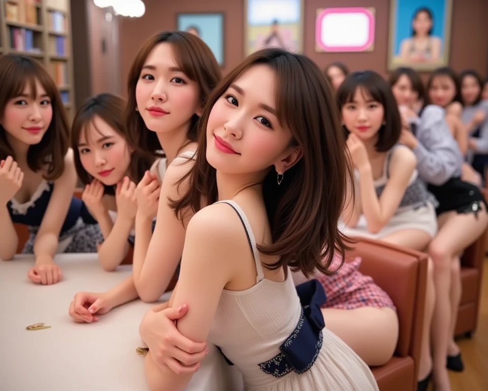 Best-quality, Masterpiece, Ultra-High-Resolution, (Photorealistic:1.4), Raw-Photo, Extremely-Details,
(((at home-drinking-party, from above, photo of 3girls having a lot of fun at home drinking party))),
the most popular Japanese idols, all 15-years-old, all extremely cute faces, all extremely beautiful big black solid circle eyes, all extremely beautiful hair, all high on cocaine, all wearing clothes with cute design