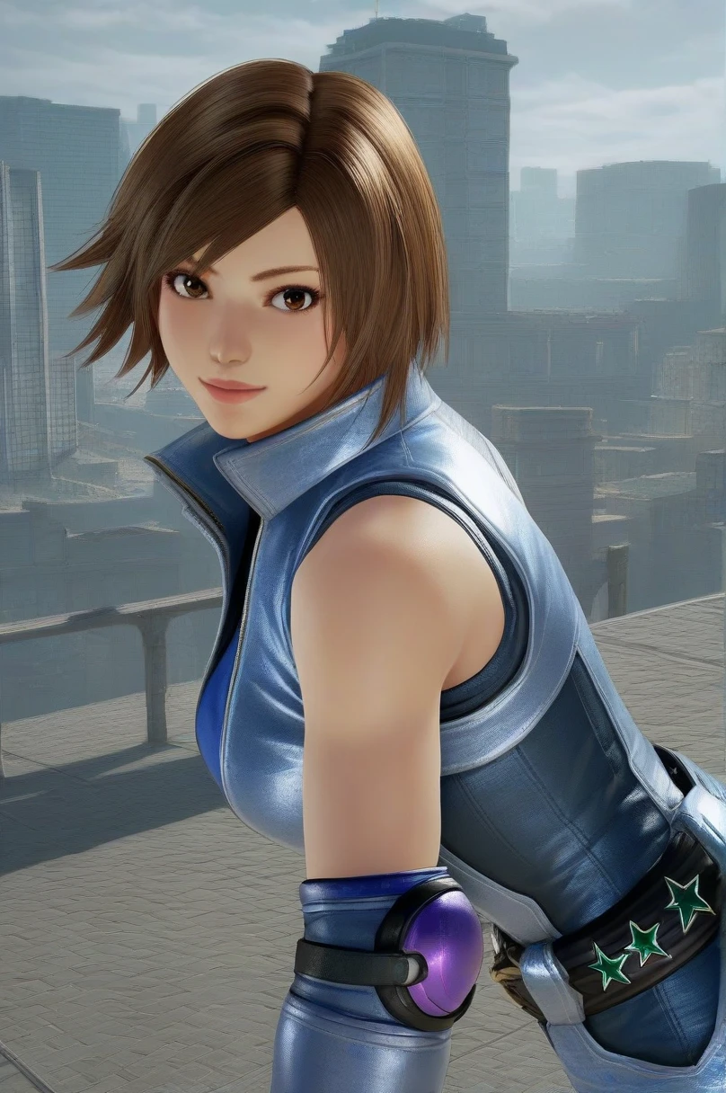 masterpiece, jill valentine, blue eyes, brown hair, long bob hair, oval face