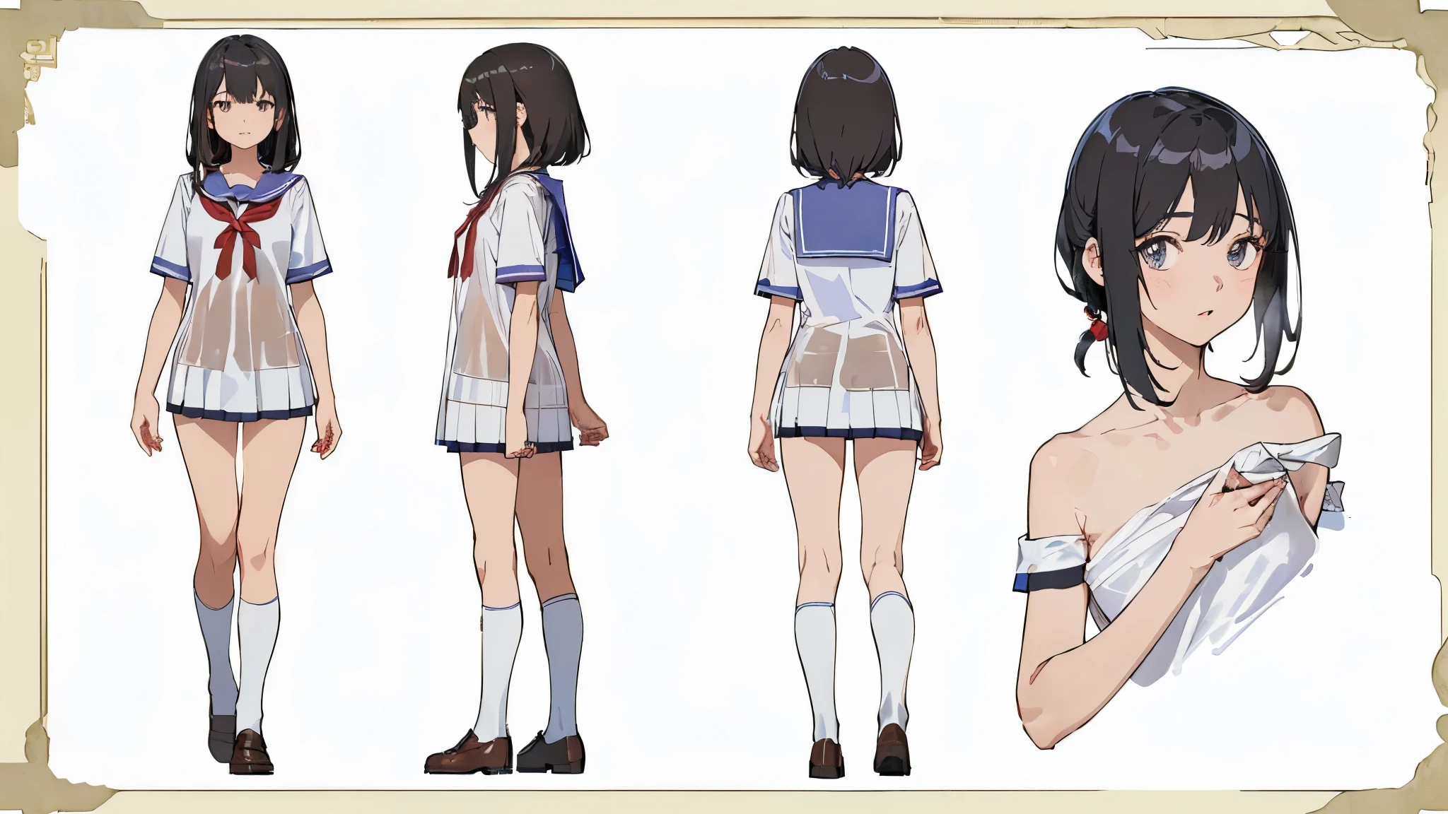 (((realistic, Painting, 少female, 4K,  masterpiece:1.5, masterpiece:1.5, Top Quality:1.5, High Resolution:1.5, Perfect Head:1.5, super detailed illustration:1.5, beautiful eyes:1.5, nude:1.5, character concept art:1.5, Official Art, HYPER DETAIL,  Full of Details ,  high definition exquisite fan art,  clear line, Very clear shading , Clear color , calm color, Deep color, watercolor, Popular characters, Best character, Supreme character, Popular charactersデザ, Best characterデザ, Supreme characterデザ, Trendy character design, Popular charactersヘアカラー, Popular charactersヘアデザ, 9歳少female, 10歳少female, 11歳少female, 12歳少female, 13歳少female, 14歳少female, 15歳少female, ティーン少female, 青年female, female, 成人female, 淑female, 二次性徴期少female,  puberty,  puberty処female,  pubertyfemale性器,  puberty少female,  pubertyギャル,  pubertyギャル少female, 日焼け少female, Prisma Illya))), (((((Whole body, full body, whole body, Realistic head and torso, Age-appropriate head and body , Character design sheet , multiview,  three-sided view, front view, side, side view, behind, Behind the View, Full body shot turnaround , same character, Same role,  scene of environmental change ))))), ((((Mr.々Composition, Mr.々Angle, having fansa, That's Fansa, female子学制服と全身全裸の比較, 全身全裸とfemale子学制服の比較, Whole bodyの着ている薄い学制服が透けている, The school uniform is see-through, revealing the naked body, The school uniform is see-through, revealing the naked body, The school uniform is see-through, revealing the naked body, The school uniform is see-through, revealing the naked body, 年齢相応のfemale性器が見えている, 年齢相応のfemale性器が透けて見えている, 全身の立ち姿勢でWhole bodyを見せている, The upper body is bent in a standing position with the whole body, 上体をのけ反らせて腋を見せてsquatting, 全身の立ち姿勢でshowing armpits, 全身の立ち姿勢で少し上体を反らせてshowing armpits, 腋を見せたSexy Poses, 両腕を上げて腋を見せたSexy Poses, 上体をのけ反らせて腋を見せてしゃがんだSexy Poses,  standing position with the upper body slightly raised to look up at the top , Age-appropriate realistic buttocks, Butt line , スポーティなButt line , 引き締まったButt line , behindからの全身を斜め下から見上げたButt line , behindからの全身を斜め下から見上げた引き締まったButt line , behindからの全身を斜め下から見上げたスポーティなButt line ,  back line , 最高の back line , Waist line , 最高のWaist line , Pelvic line , 最高のPelvic line , 引き締まったPelvic line , curvy beauty, curvy beauty少female, Groin, 最高のGroin,  showing the body, Lift up the , toned body, appeal to abs, Appealing your armpits, showing armpitsポーズ, 腋を見せたSexy Poses, Natural Gestures , 自然 Poses , Cute gestures, cute pose, Mr.々 Poses , Cool pose,  aggressive pose,  Action Pose ,  Brainy Pose, Sexy Poses, A picture perfect pose, Popular Poses ,  Beautiful Poses , healthy body, 健康的 Poses ))))　smile　愛らしいsmile　最高のsmile　屈託のないsmile　Baby face　 cute expression　A rich expression　adorable expression　 ish expression　soft expression　Angel　Angel界隈　Little Devil　Little Devil的　idol　idolの制服　ジュニアidol　female子学生の夏服　処female　ignorance　 clear　 pure 　Obedient　 sexual goodness theory 　Closeness　Evil free　Emotional　open　aggressive　sensual　 charming　Passionate　Emotional　Bold　Fan　Shameless　fine　Cheerful　Active　active　dynamic　 playful gesture　Friendly gestures　playful 　I miss you　 enjoy　is delighted　Happy 　 is inviting to have sex　The well-liked 　Loved　elegant　stylish fashion　 pubertyのファッション　fantasy　fantasy制服　fantasy衣装　noble　noble制服　upper class　upper class制服　Vtuber　人気Vtuber　セクシーVtuber　cosplayers wearing yes　人気cosplayers wearing yes　セクシーcosplayers wearing yes　 positive for home　sensitive　succubus　 female 　Pastoral　bright vibe　Cyberpunk　 History　god聖　魔法少female　魔法少femaleの制服　 puberty少femaleの日焼け跡　 swimsuit sunburn marks　Mr.々I'm wearing an accessory 　Wears a lot of decorations　Bright decoration　 Thin black tights that fit the whole body are transparent　showing armpits　腕を上げてshowing armpits　squatting　(Dance performance　Dancer　Dancing beautifully　god々Female genitals with a straight line in the crotch of an age-appropriate girl that is completely transparent from 　1枚だけのWhole bodyのアップシーン)